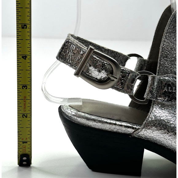 Allsaints Desola Silver Leather Slingback Western Mules Womens 8 US 38 EU $379 - Picture 8 of 11